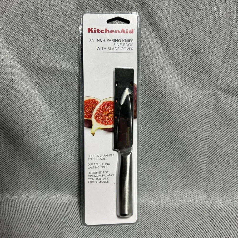 KitchenAid Paring Knife 3.5 Inch Silver Forged Japanese Steel Fine Edge