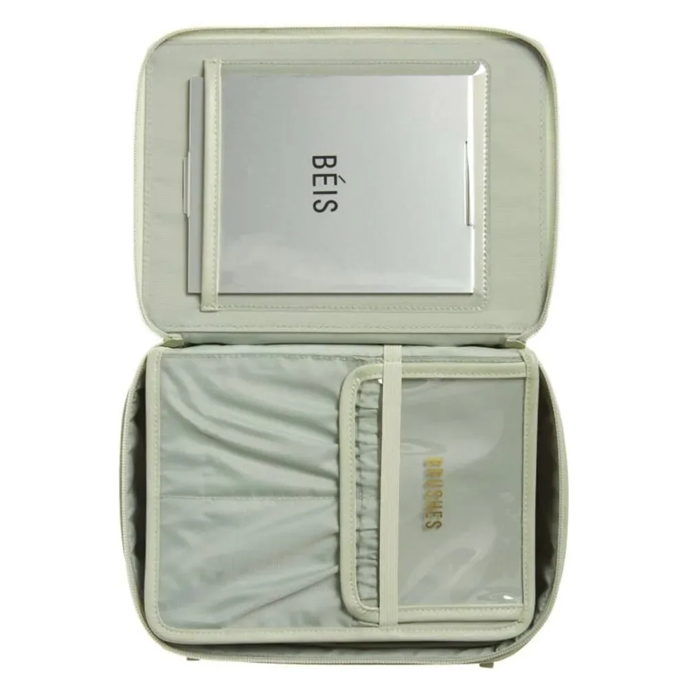 NWT Beis Faux leather cosmetics case in Matcha Green