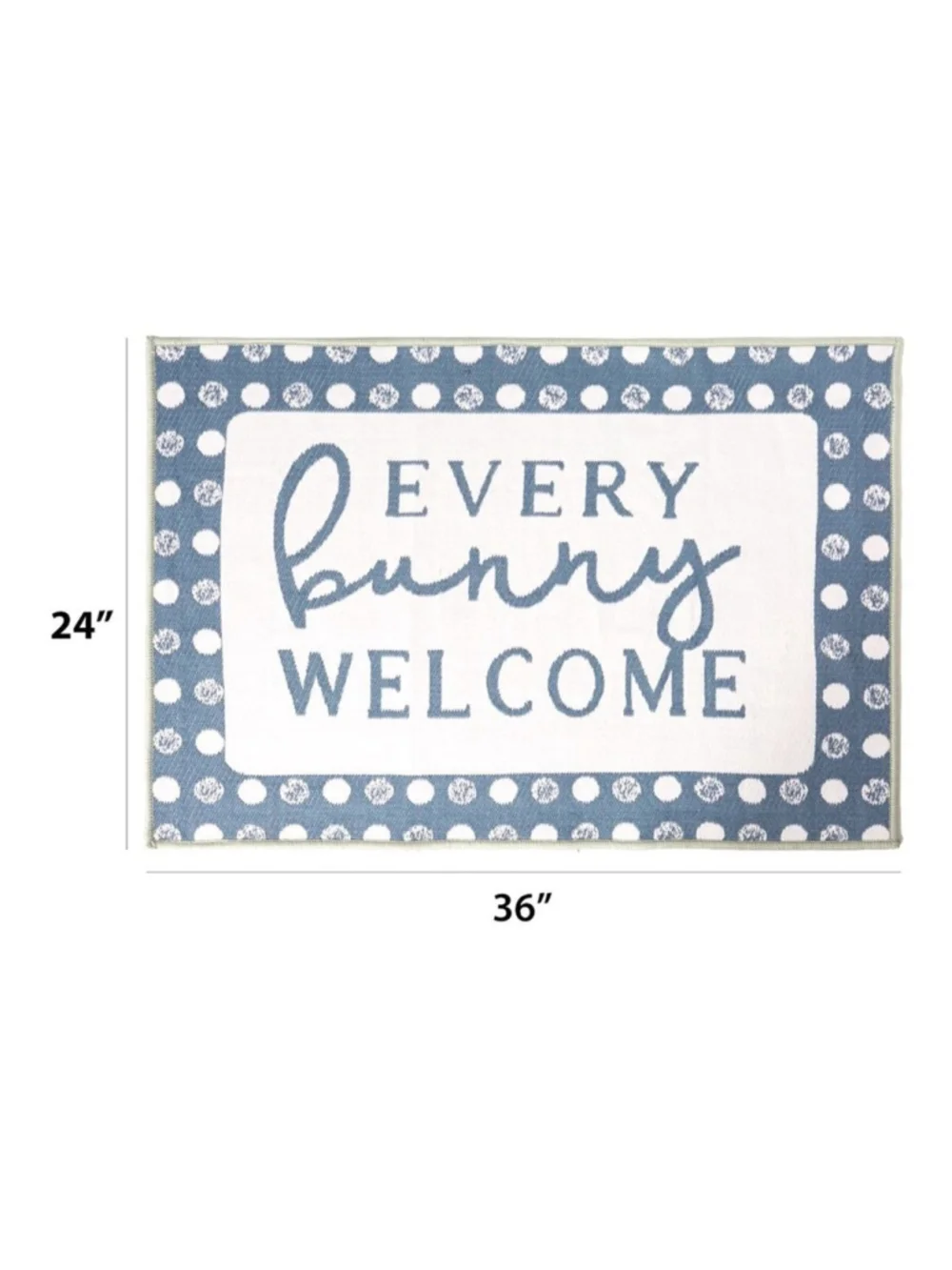 Reversible Rug Accent Welcome Plaid Easter Spring Bunny Rabbit Way To Celebrate