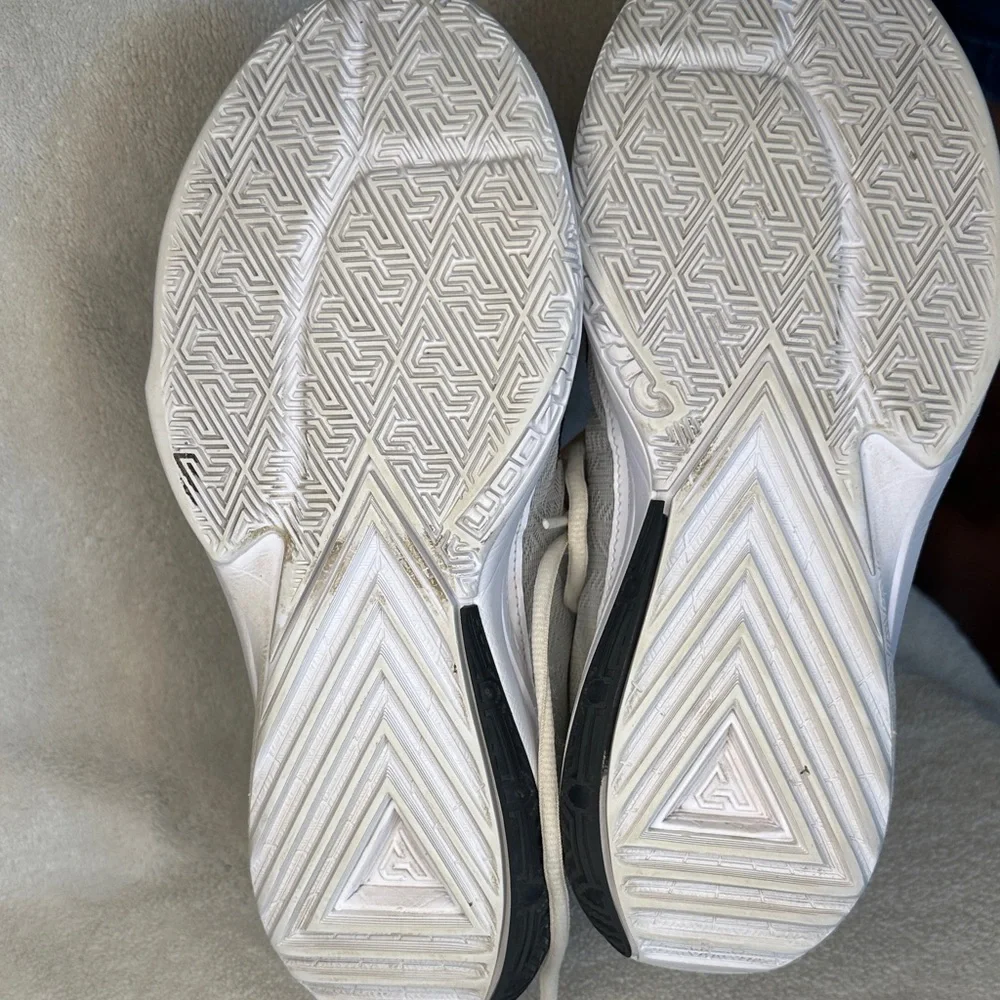 Nike White and Black Athletic Sneakers zoom freak 5 basketball