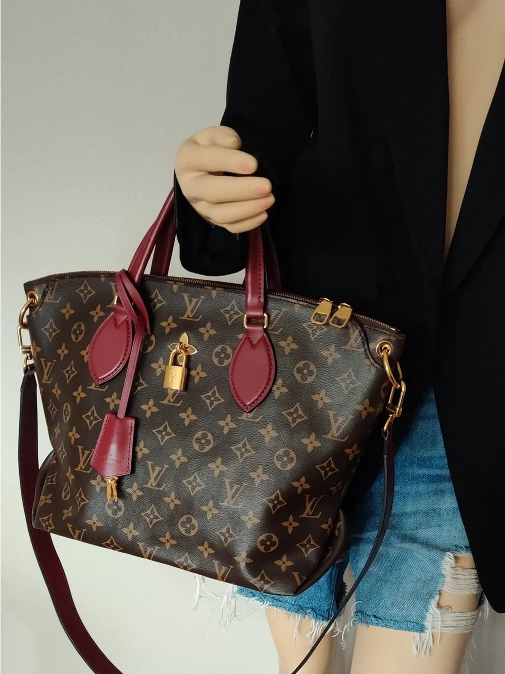 Louis Vuitton Monogram Canvas Flower Tote MM Bordeaux