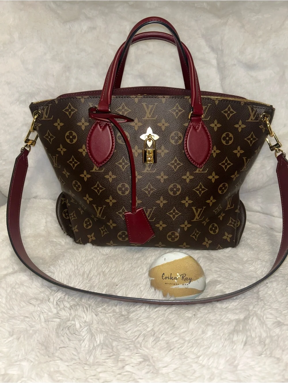 Louis Vuitton Monogram Canvas Flower Tote MM Bordeaux