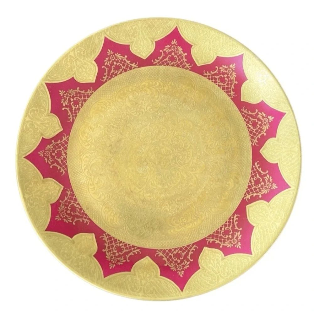 AOFI Porzellan Germany Gold Gilt Fuchsia Cabinet Plate 10