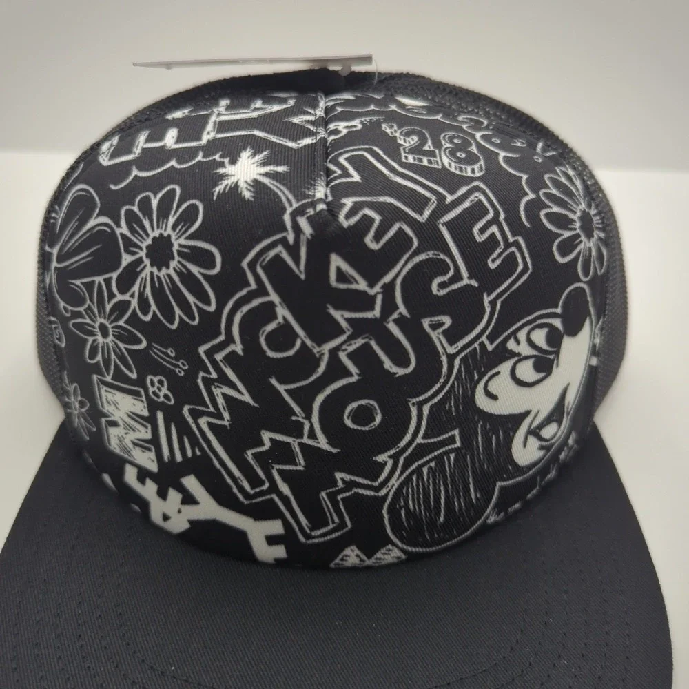 Neff x Disney Mickey House Trucker Hat Snapback Black White Mesh Cap New NWT