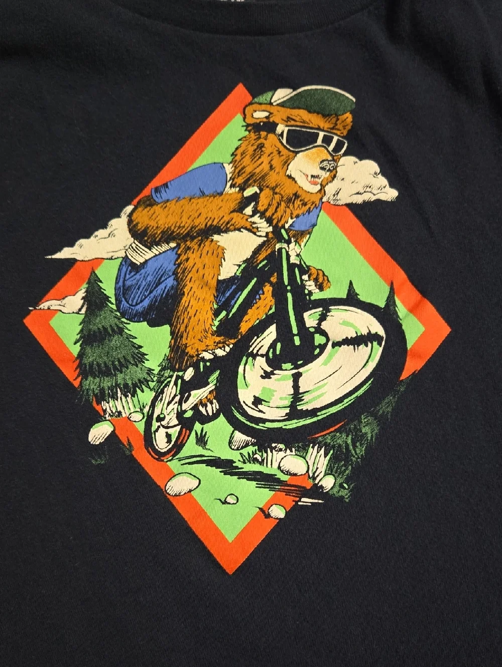Old Navy Boys' Navy Graphic Bear Biking Tee