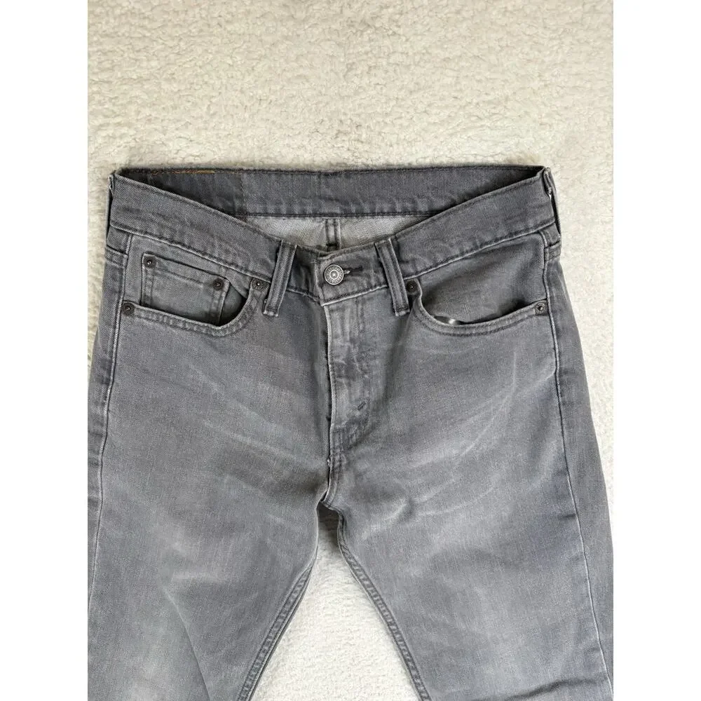 Levis 511 Jeans Mens 30x30 Gray Slim Fit Wash Stretch Denim Emo Grunge Skater