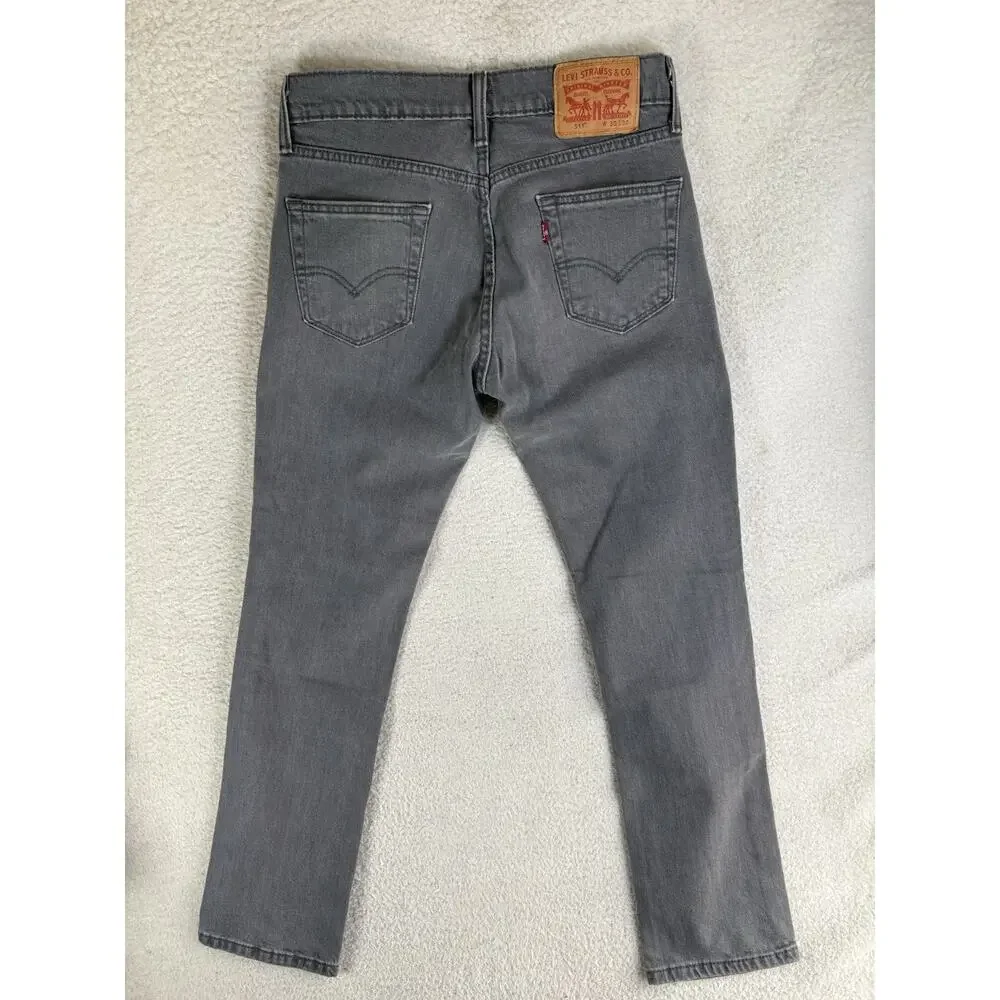 Levis 511 Jeans Mens 30x30 Gray Slim Fit Wash Stretch Denim Emo Grunge Skater