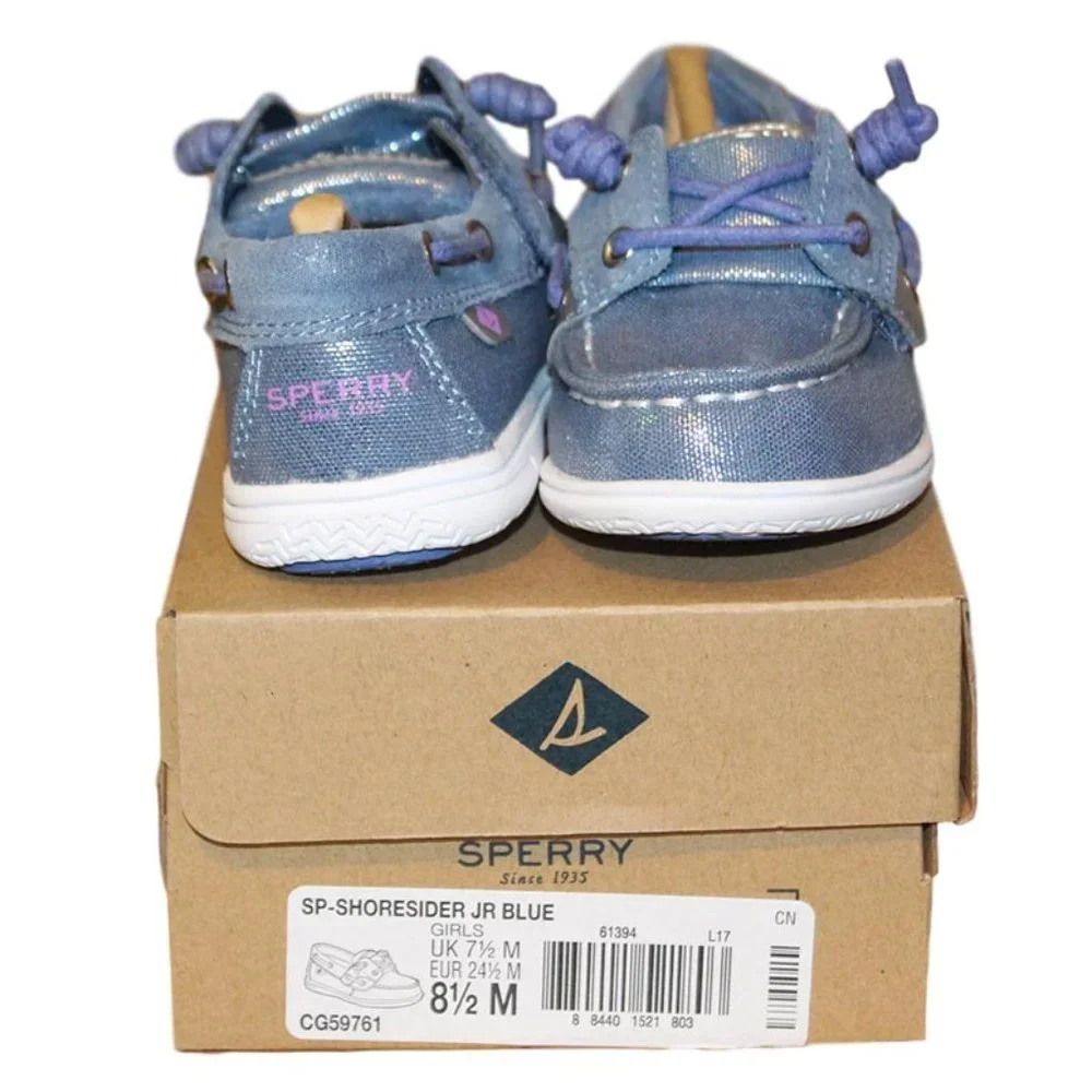 Sperry Kids Lilac Glitter Moccasins