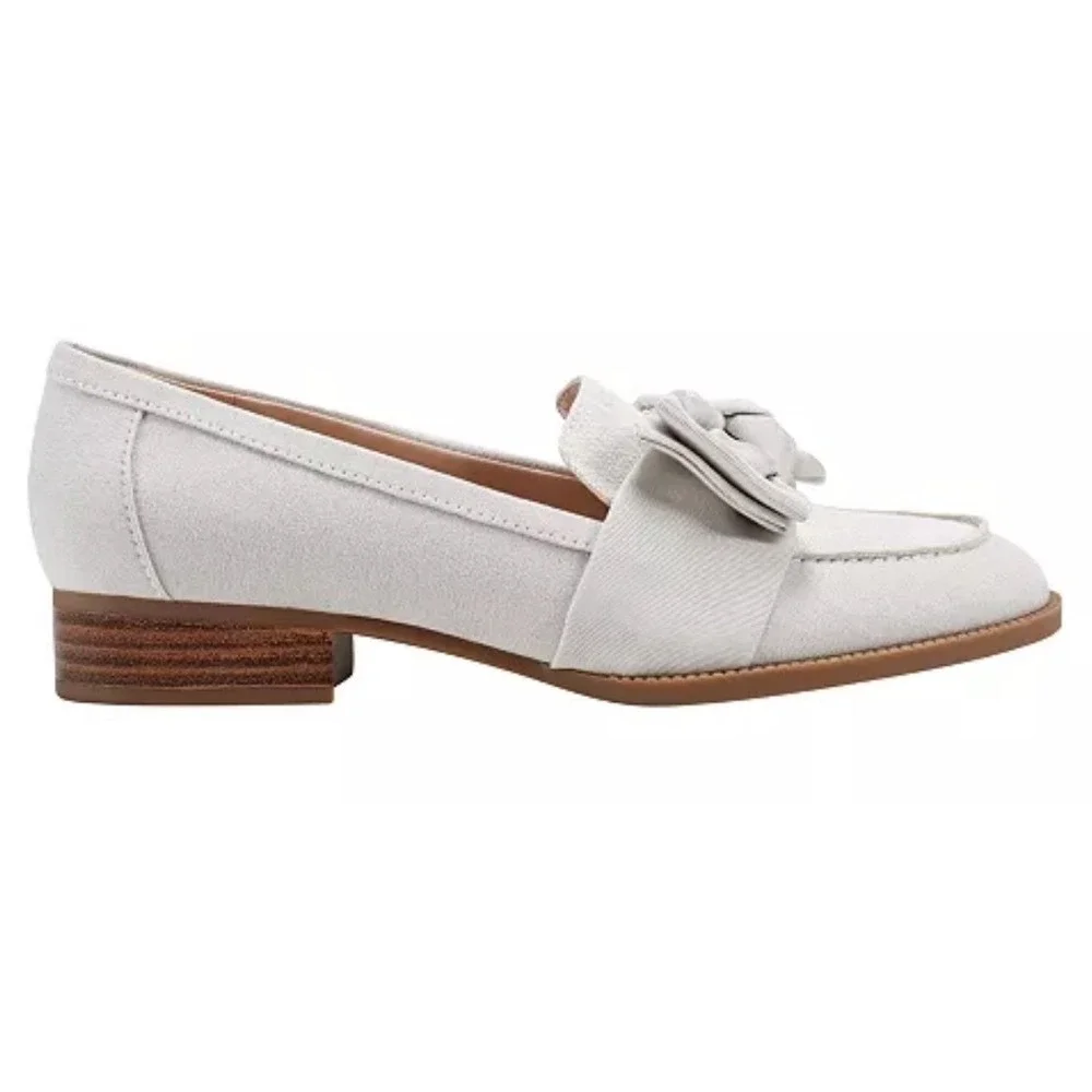 New Bandolino Lindio Bow‎ Loafers Light Natural 8.5 M Comfortable Slip On Shoes