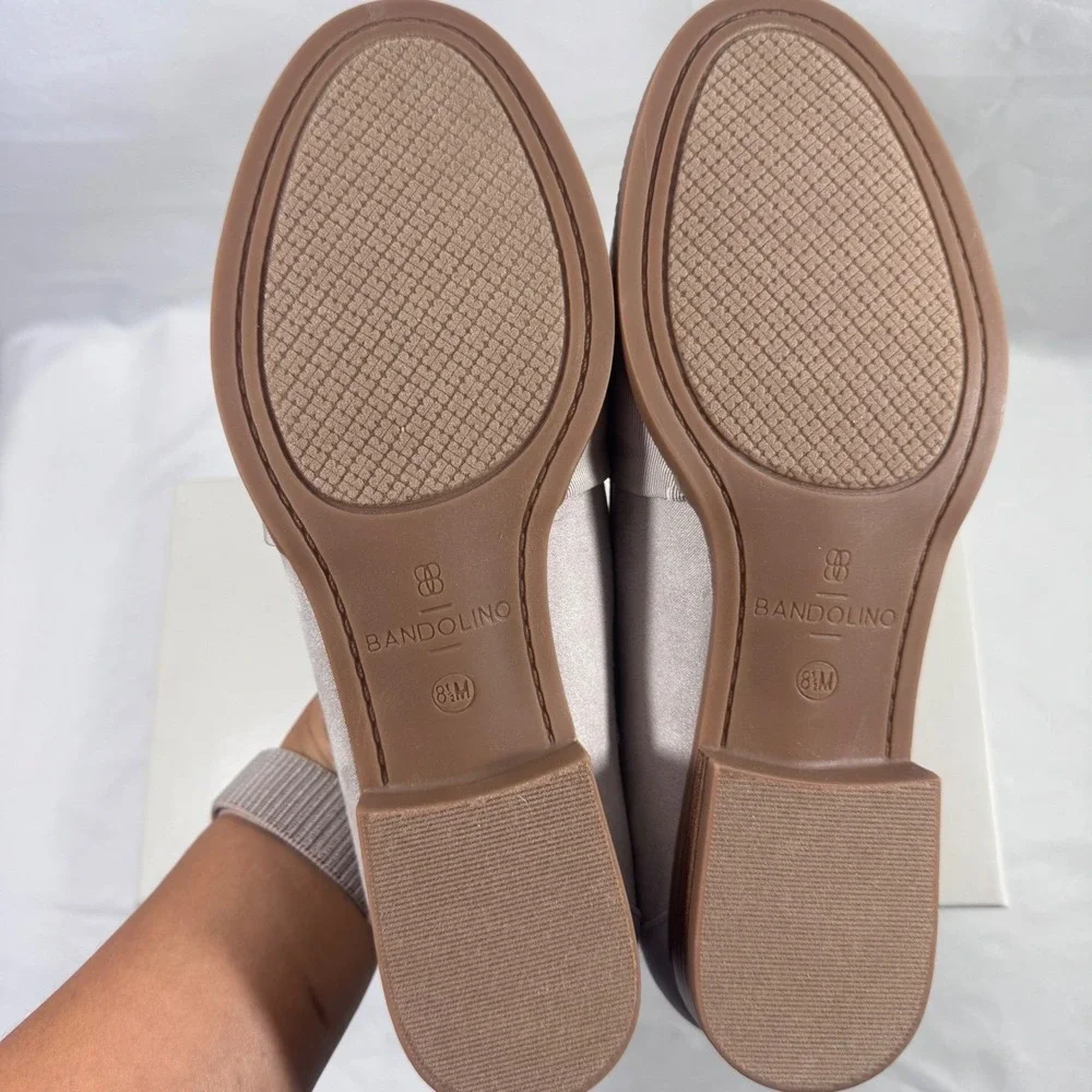 New Bandolino Lindio Bow‎ Loafers Light Natural 8.5 M Comfortable Slip On Shoes