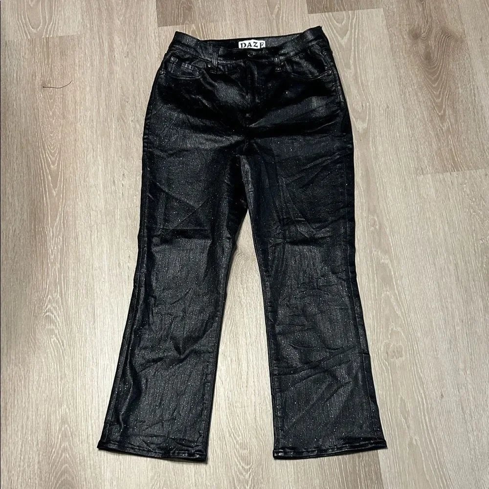 DAZE Shygirl High Rise Cropped Flare Jeans STAR SIGN sz 29