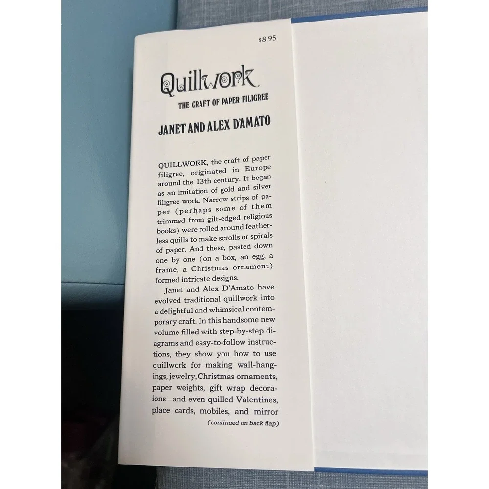Vintage 70's Quillwork The Art Of Paper Filigree By Janet & Alex D'Amato