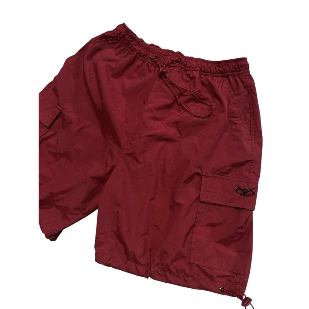 Voit Men's Red Cargo Swim Trunks Size Large Nylon Mesh Lined Y2K Style 8