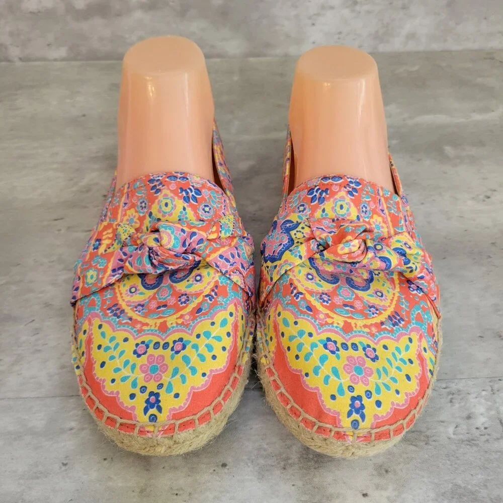 Talbots Womens Izzy Espadrille Flats Size‎ 9.5 M Paisley Slip On Shoe