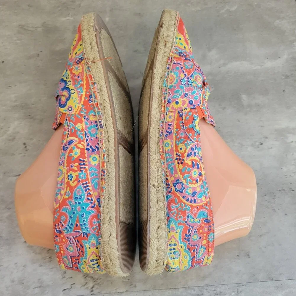 Talbots Womens Izzy Espadrille Flats Size‎ 9.5 M Paisley Slip On Shoe