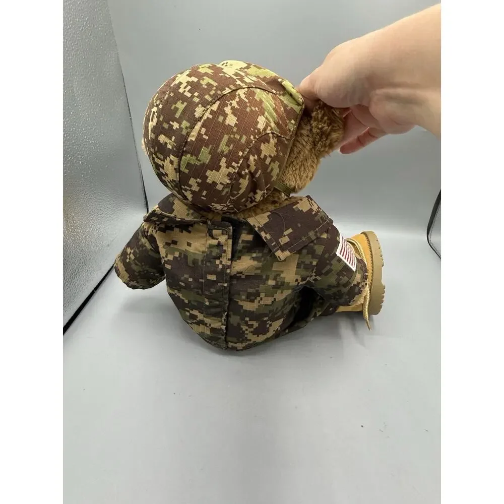 Build A Bear Military Teddy Bear Camo Outfit Boots Plush Army 16”