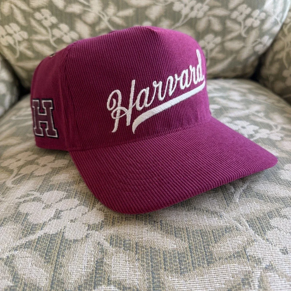 47 Brand Hitch Harvard Corduroy Script Adjustable Strap back Hat Cap NCAA
