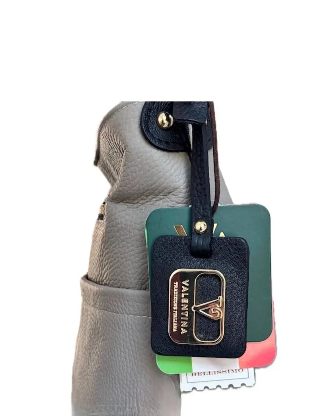 Valentina Italian Leather Bucket Handbag Crossbody Shoulder Hobo Bag NEW