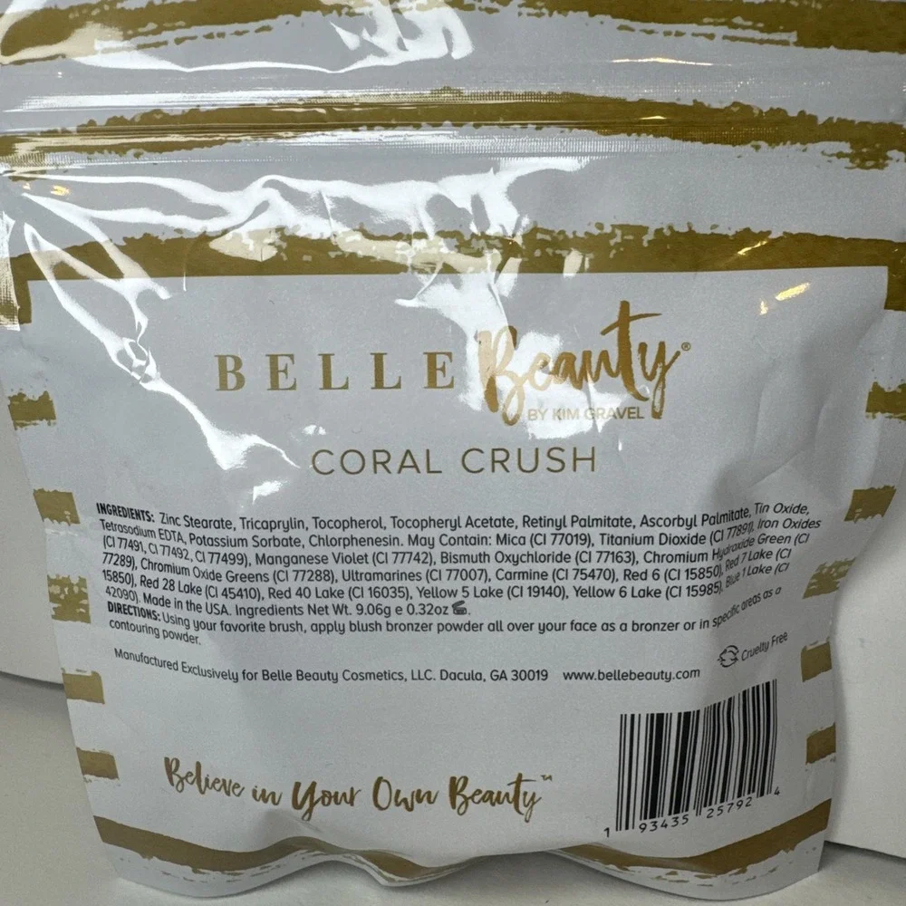 Belle Beauty Blushabelle Coral Crush Bronzer by Kim Gravel, 0.32 oz - New!!