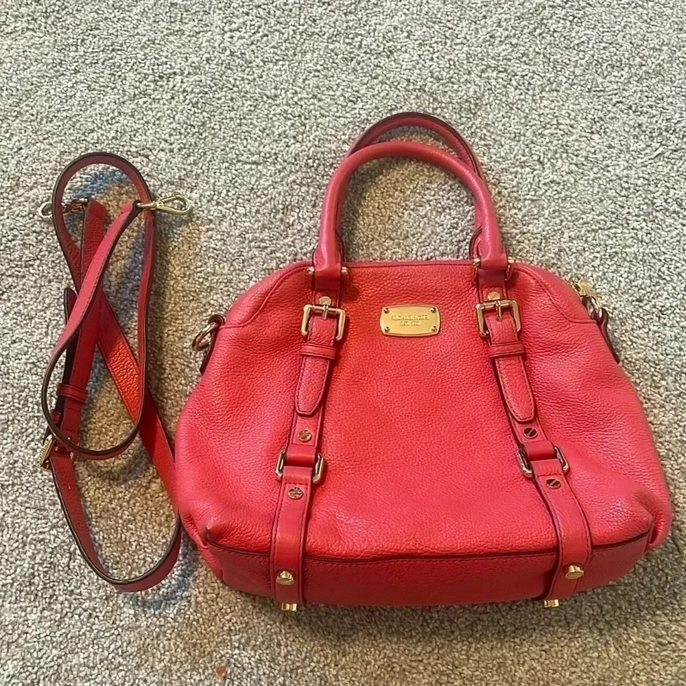 Michael Kors Bedford bowling satchel salmon pink purse