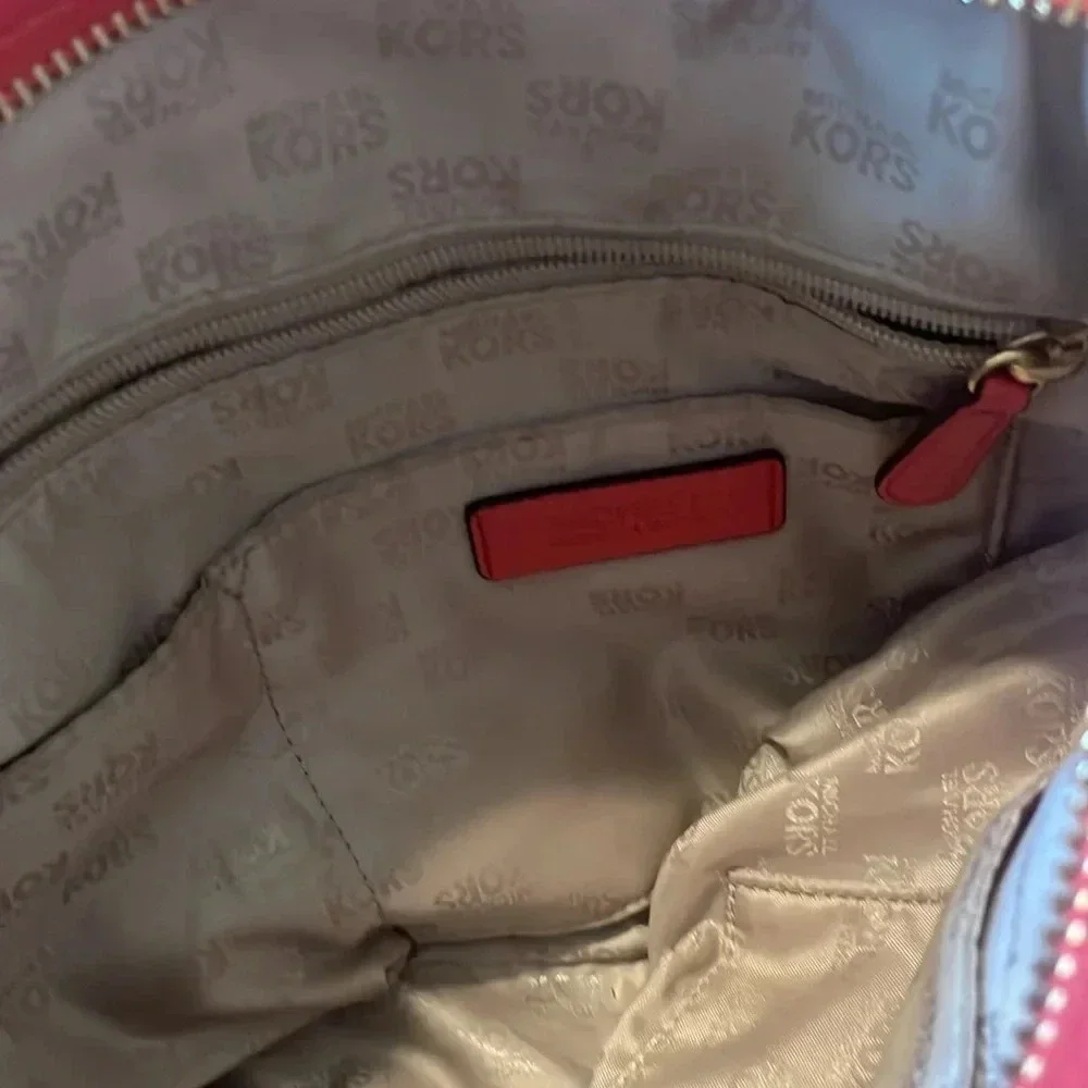 Michael Kors Bedford bowling satchel salmon pink purse