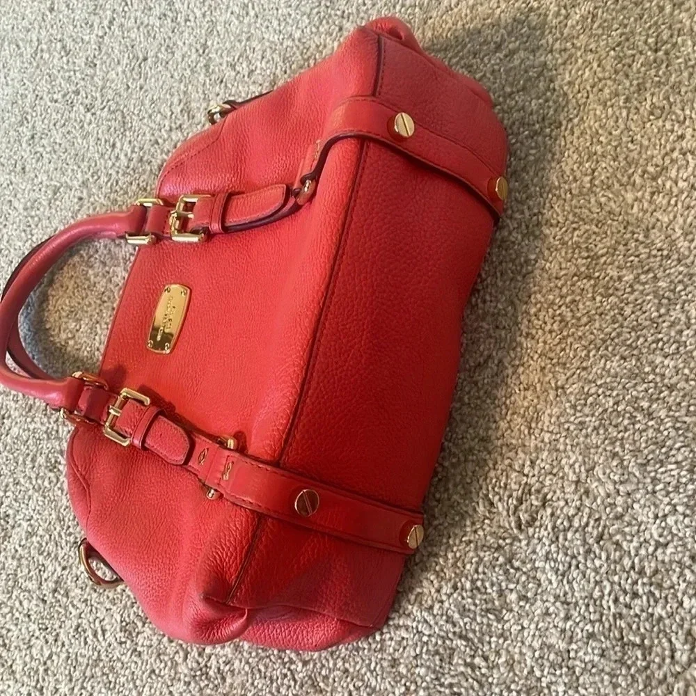 Michael Kors Bedford bowling satchel salmon pink purse