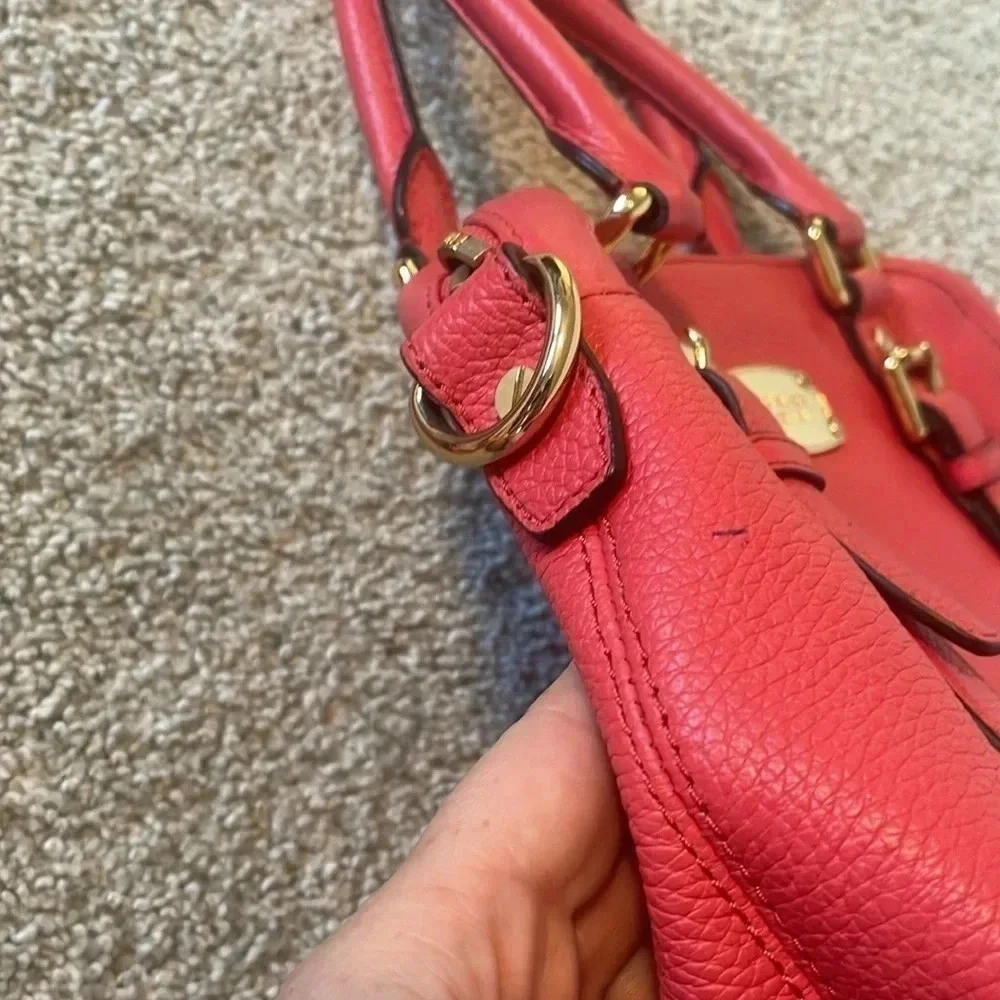 Michael Kors Bedford bowling satchel salmon pink purse