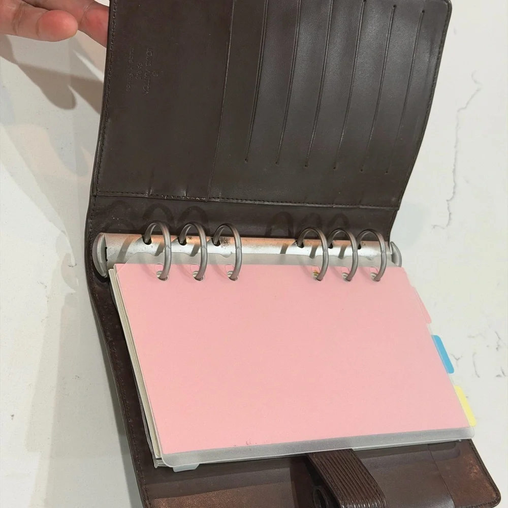 Louis Vuitton Rare Epi Brown Leather Medium Organizer Planner with pen holder