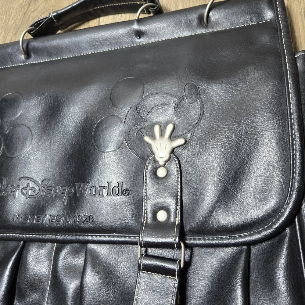Walt Disney World Multi Pocket Latching Briefcase Mickey‎ Hands & Heads Read