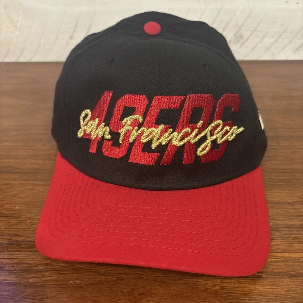 New Era 59fifty San Francisco 49ers Hat Cap Red Black NFL Large /XL‎ Spellout