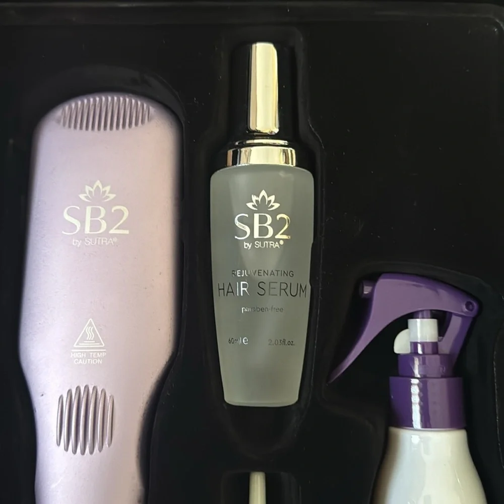 Sutra Beauty 5-Pc. Hair Styling Gift Set; Flat Iron, Heat Brush, Protectant NEW