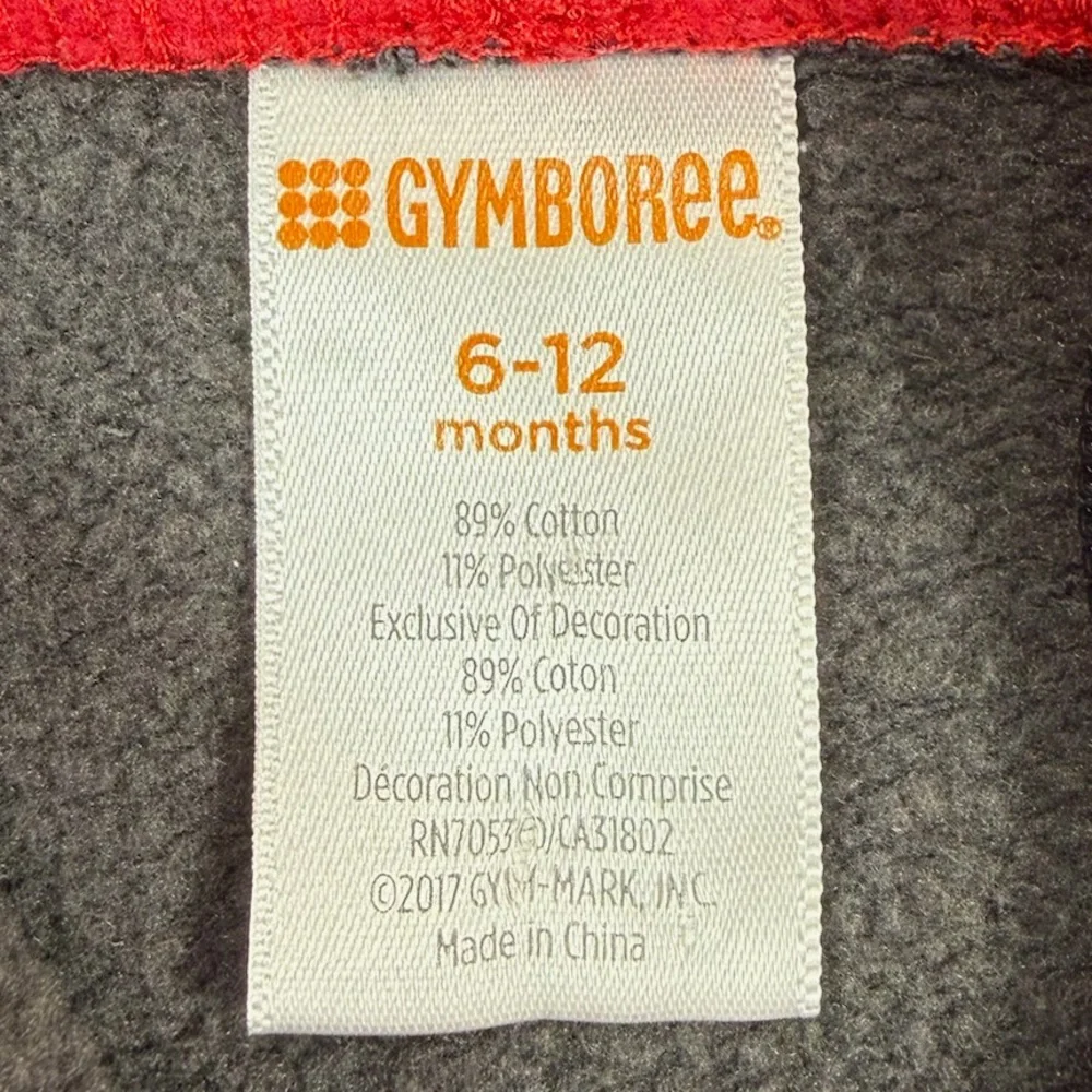 GYMBOREE Baby Boys’ Red Baseball Pocket Slugger Raglan‎ Full Zip Hoodie 6-12M