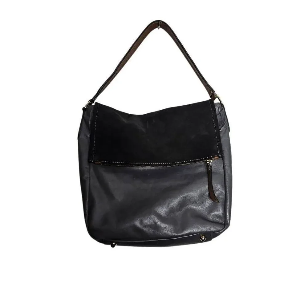 Diane B. Leather Suede Hobo Purse Bag