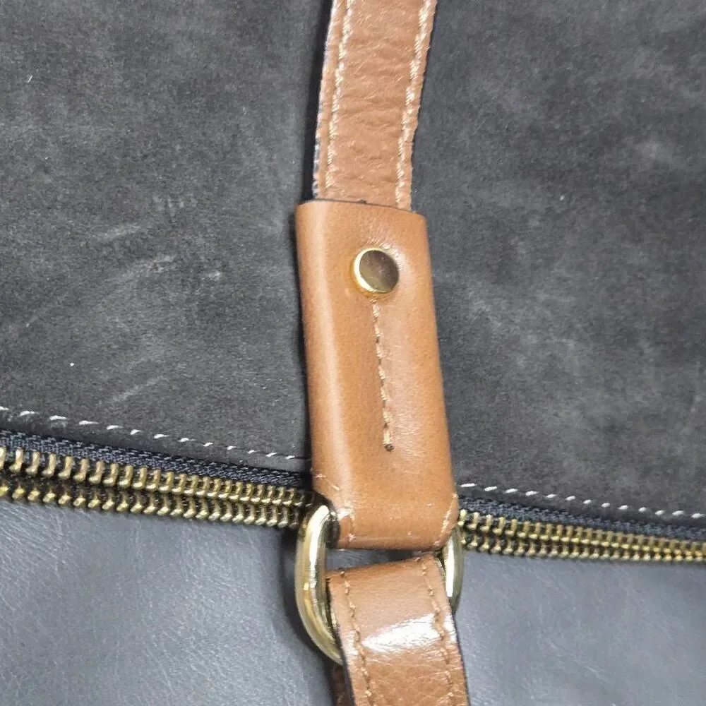 Diane B. Leather Suede Hobo Purse Bag