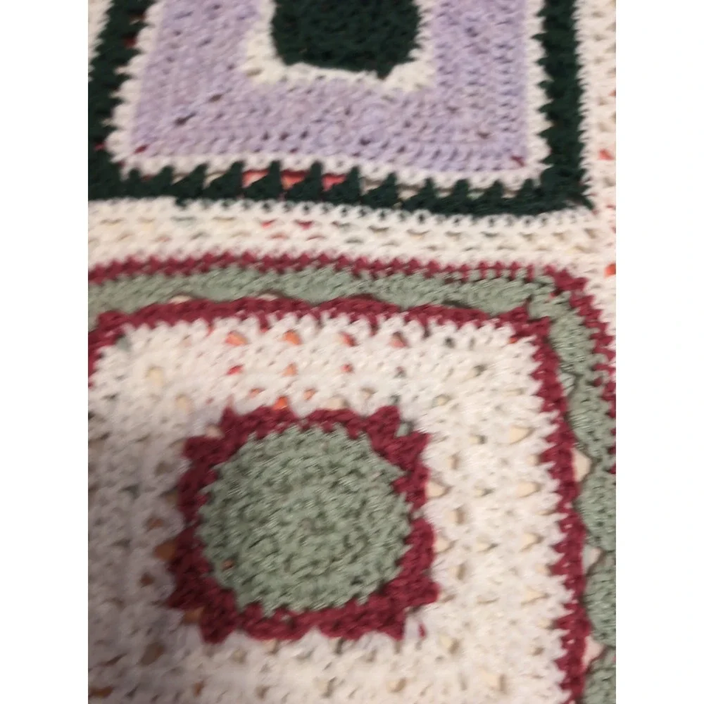 Vintage Handmade‎ Granny Square Afghan 39x52