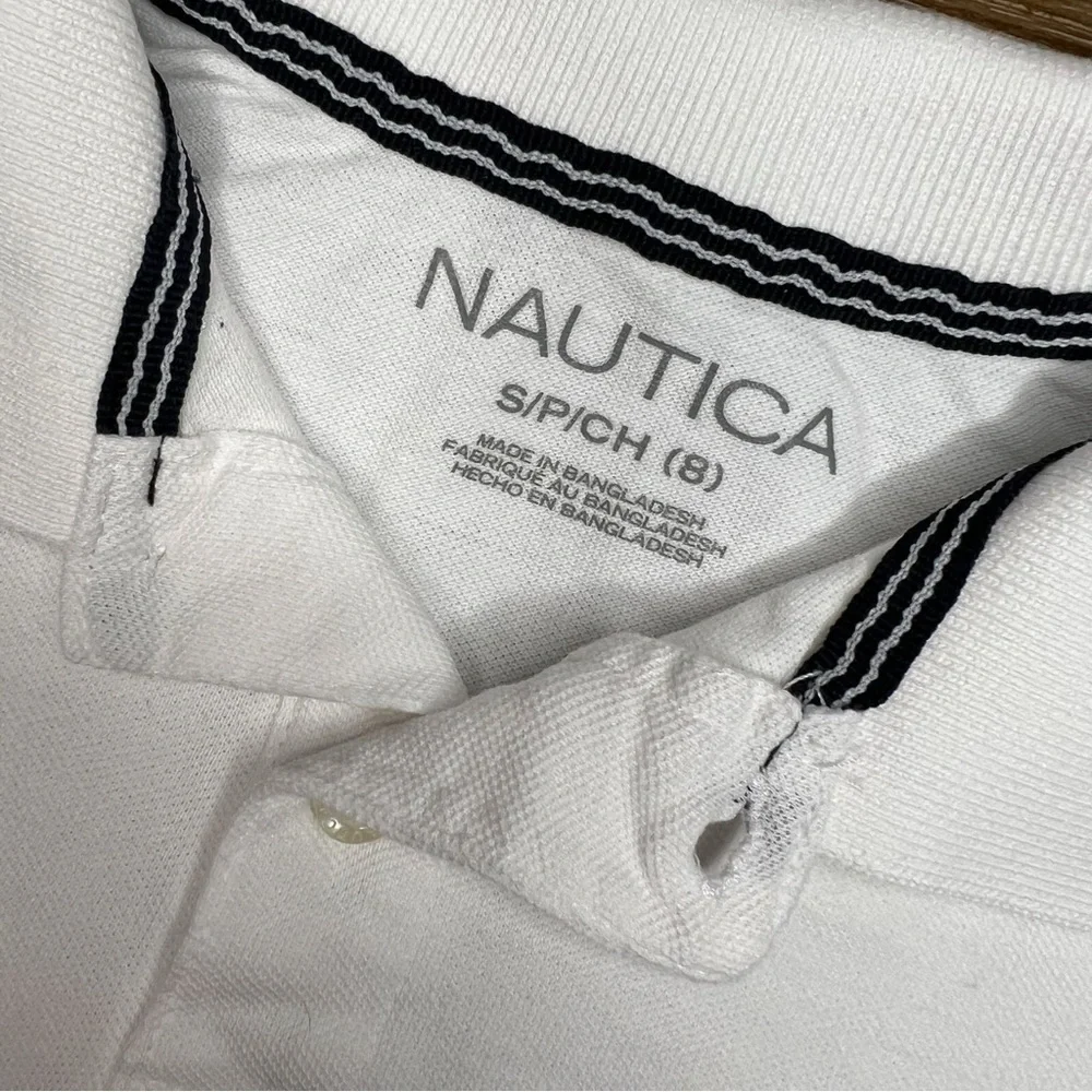Nautica Boys Classic Black and White Polo Shirts, Size S (8)