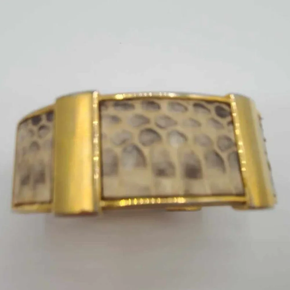 J Crew Hinged Snakeskin Print Bangle Bracelet