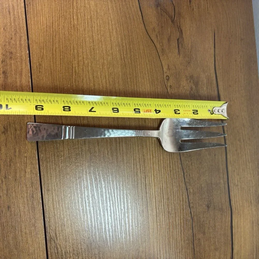 Baluster Cold Meat Fork Gorham Hammered Satin Stainless Japan Flatware Serving