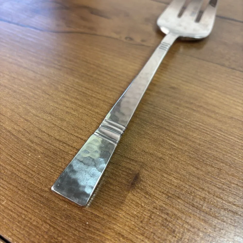 Baluster Cold Meat Fork Gorham Hammered Satin Stainless Japan Flatware Serving