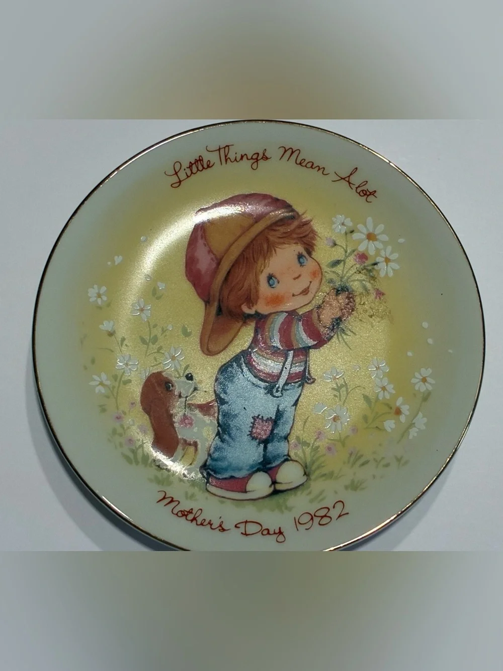 Vintage 1982 Avon Mother’s Day Plate Little Things Mean A Lot Trinket Decor