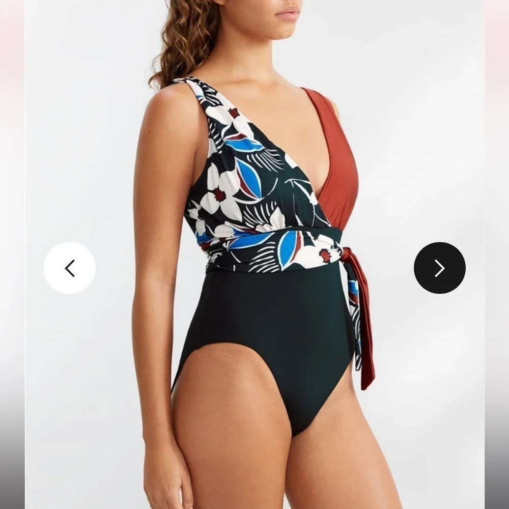 Sanctuary Moody Blooms Tie-Front One-Piece Swimsuit