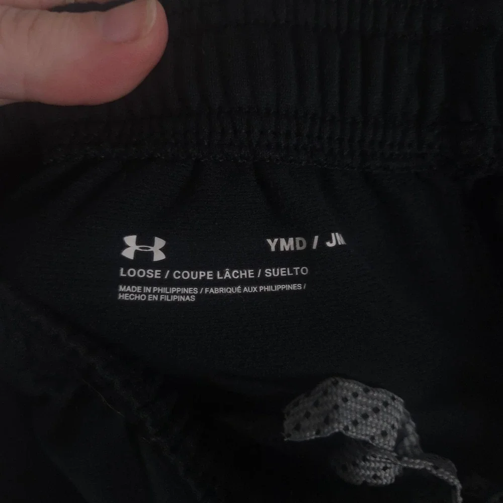 LOT OF 2 Under Armour Pants Boy YM Black Brawler 2.0 Straight Leg Polyester Logo