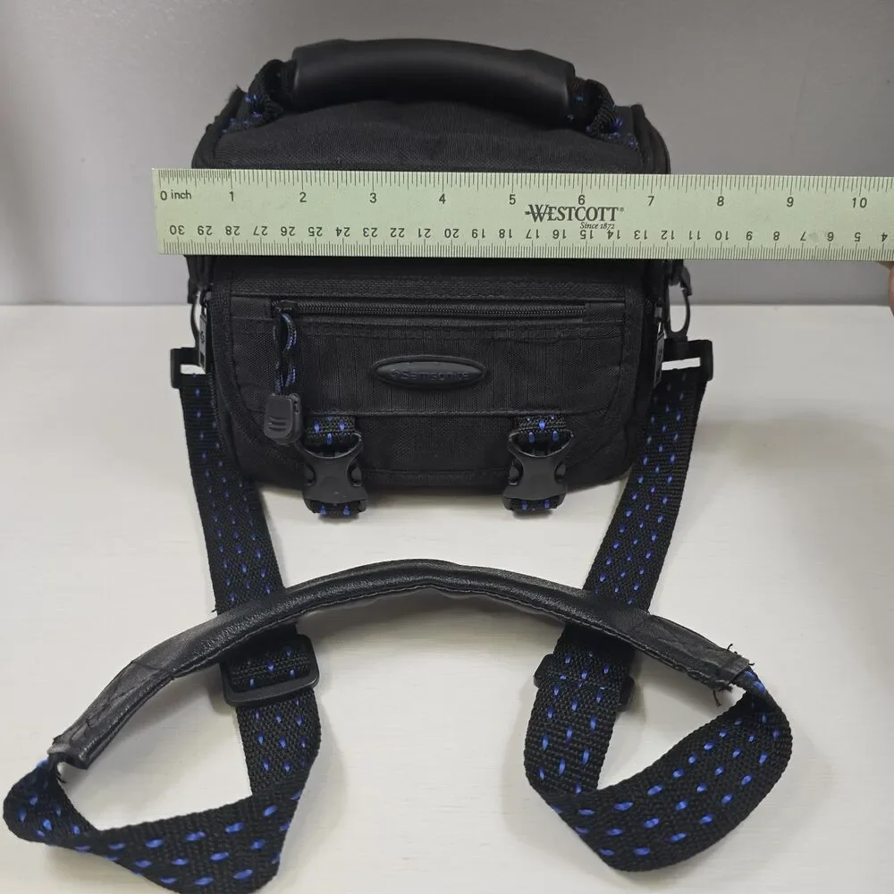 Samsonite-Black Nylon Padded Camera Shoulder Bag Dividers Adjustable Compartment