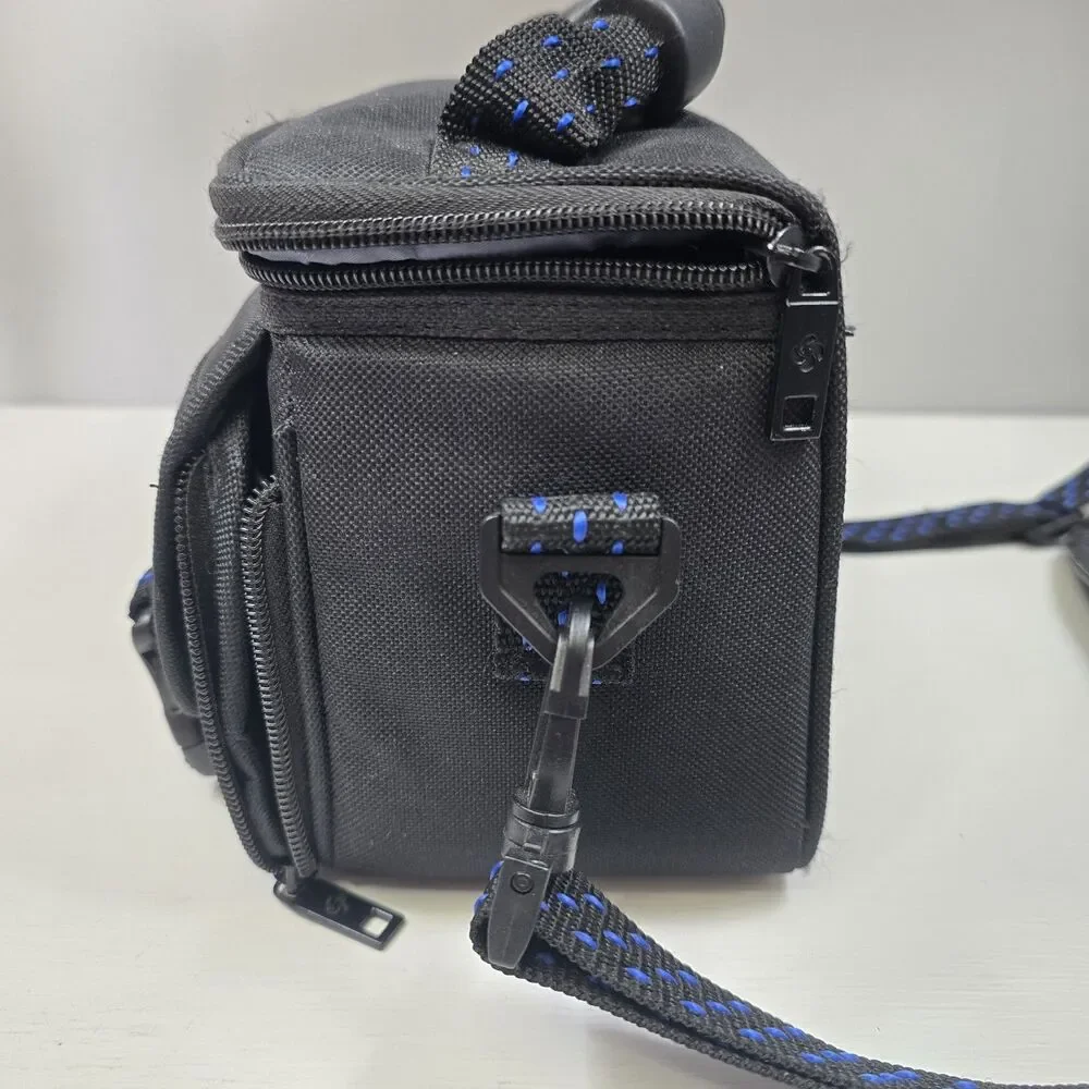 Samsonite-Black Nylon Padded Camera Shoulder Bag Dividers Adjustable Compartment