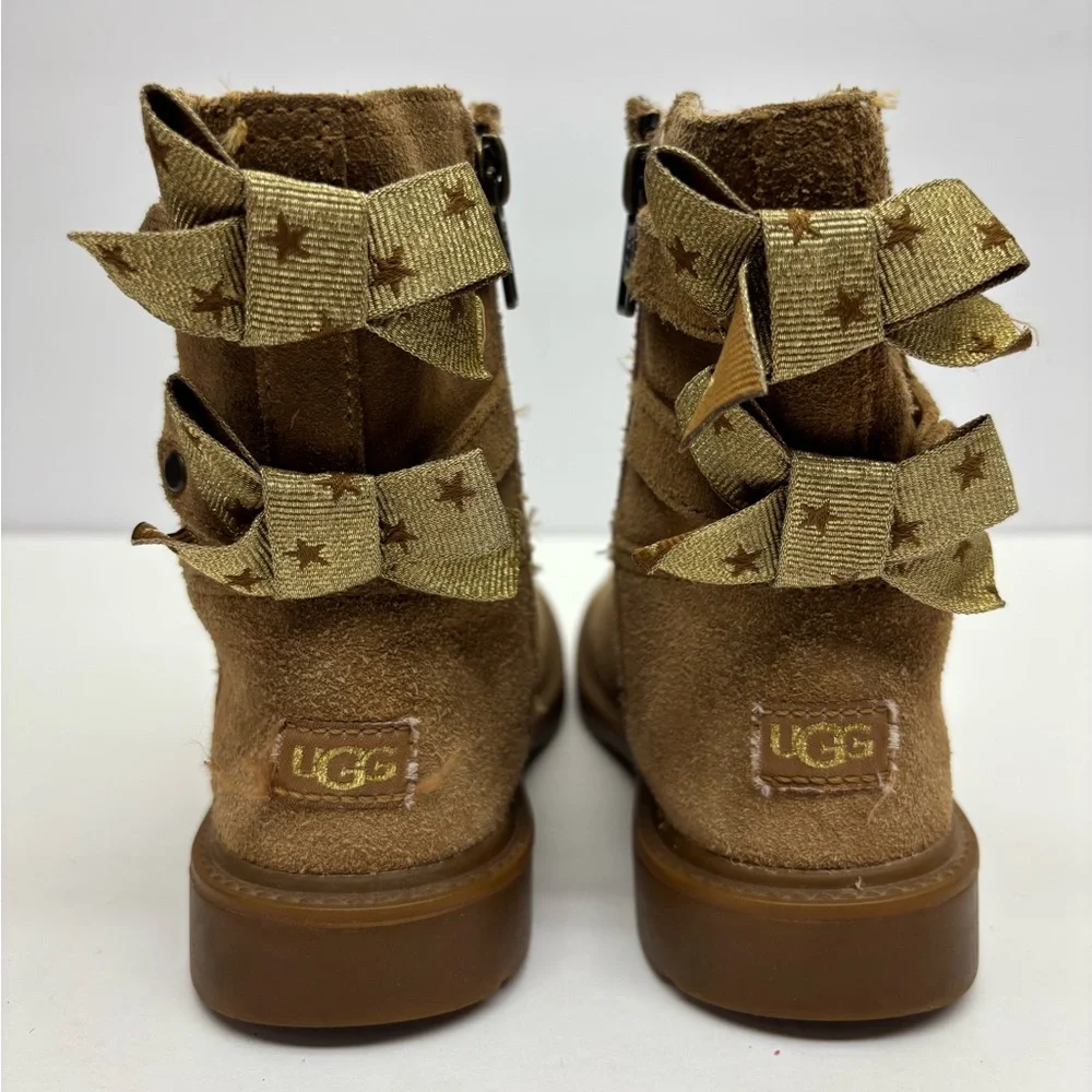 Ugg Tan Suede Ankle Boots, SZ 10 toddler girl, box 35