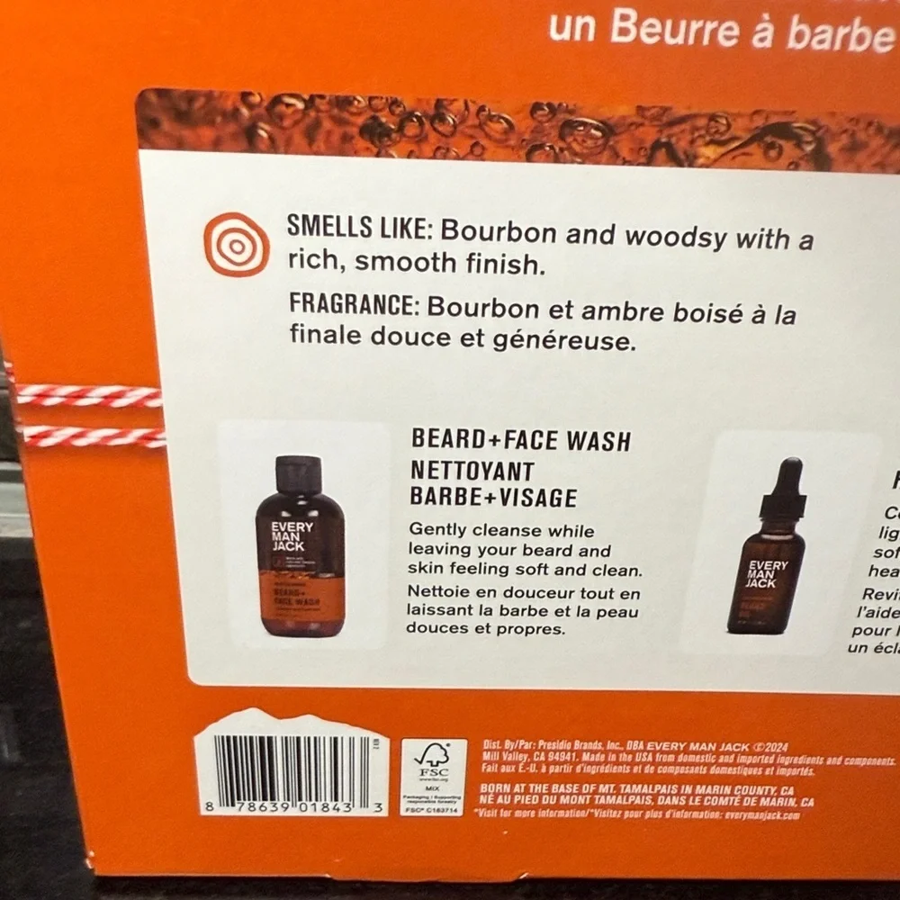 NEW! Every Man Jack Aged Bourbon Beard Grooming Collection Set