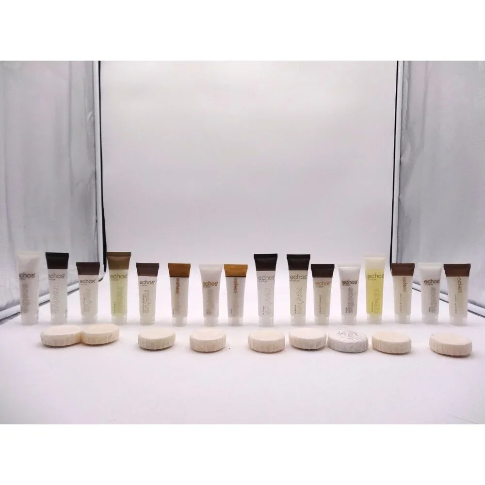 Echos of Nature 25 Pieces Lotion 1.25 oz Soap sealed travel size 1.5 oz Shampoo