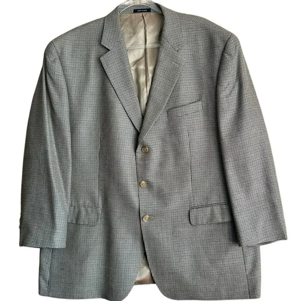 Ralph‎ Lauren Wool Silk Blend Sport coat Fully Lined Mens Sz. 48R Checked