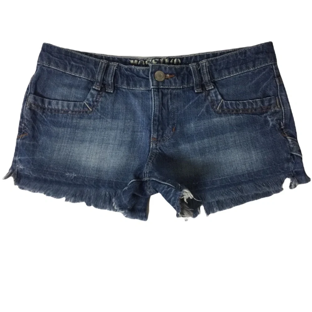 Mossimo Denim Shorts Factory Frayed Hems Size 7