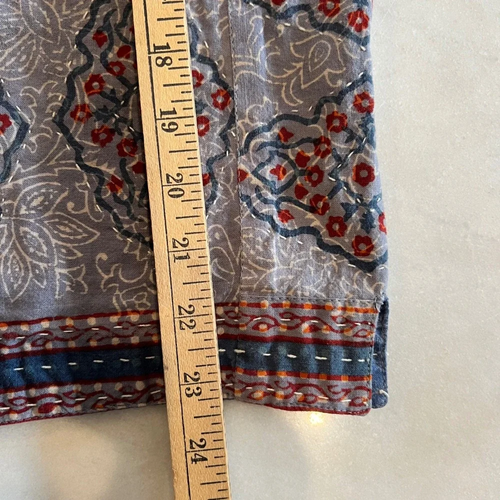Vintage 90s Chicos Reversible Print‎ Cotton Kimono Jacket Size S
